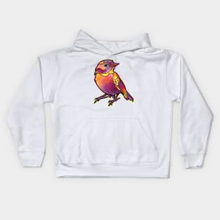 watercolor bird, cute and colorful Kids Hoodie